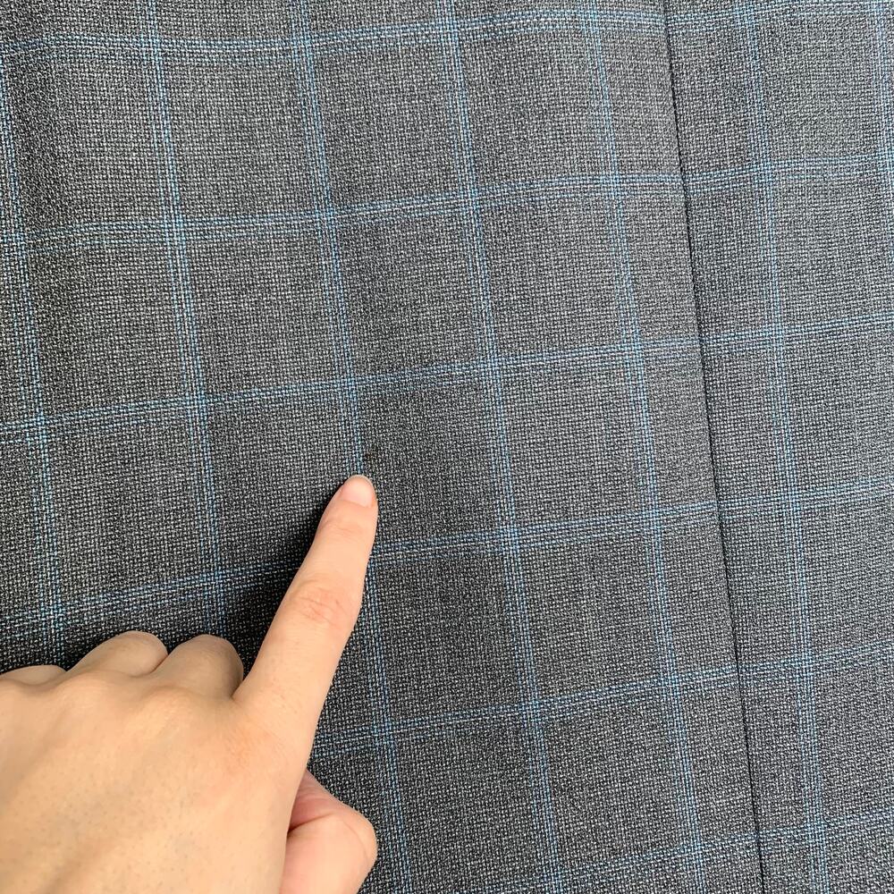 Barneys New York Loro Piana Plaid Grey Blue Wool Mens Blazer Size 40 - Picture 15 of 16